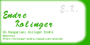 endre kolinger business card